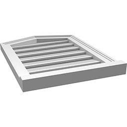 Ekena Millwork - GVPPE03 - TrueCraft Peaked Top Surface Mount PVC Gable Vent Brickmould Sill Frame