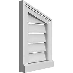Ekena Millwork - GVPPR03 - TrueCraft Half Peaked Top Right Surface Mount PVC Gable Vent Brickmould Sill Frame