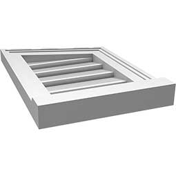 Ekena Millwork - GVPPR03 - TrueCraft Half Peaked Top Right Surface Mount PVC Gable Vent Brickmould Sill Frame