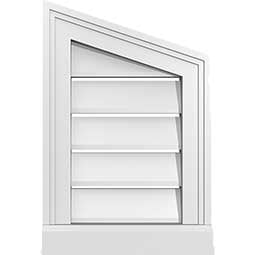 Ekena Millwork - GVPPR03 - TrueCraft Half Peaked Top Right Surface Mount PVC Gable Vent Brickmould Sill Frame