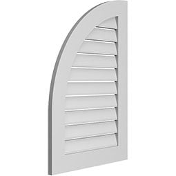 Ekena Millwork - GVPQL01 - TrueCraft Quarter Round Top Left Surface Mount PVC Gable Vent Standard Frame