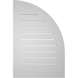 Ekena Millwork - GVPQL01 - TrueCraft Quarter Round Top Left Surface Mount PVC Gable Vent Standard Frame