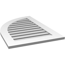 Ekena Millwork - GVPQL01 - TrueCraft Quarter Round Top Left Surface Mount PVC Gable Vent Standard Frame