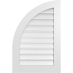 Ekena Millwork - GVPQL01 - TrueCraft Quarter Round Top Left Surface Mount PVC Gable Vent Standard Frame