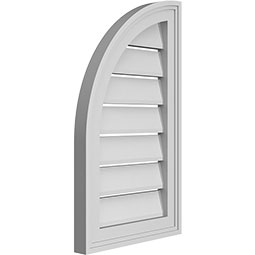 Ekena Millwork - GVPQL02 - TrueCraft Quarter Round Top Left Surface Mount PVC Gable Vent Brickmould Frame