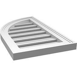 Ekena Millwork - GVPQL02 - TrueCraft Quarter Round Top Left Surface Mount PVC Gable Vent Brickmould Frame