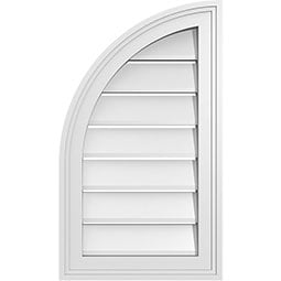 Ekena Millwork - GVPQL02 - TrueCraft Quarter Round Top Left Surface Mount PVC Gable Vent Brickmould Frame