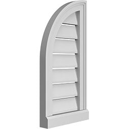 Ekena Millwork - GVPQL03 - TrueCraft Quarter Round Top Left Surface Mount PVC Gable Vent Brickmould Sill Frame