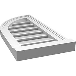 Ekena Millwork - GVPQL03 - TrueCraft Quarter Round Top Left Surface Mount PVC Gable Vent Brickmould Sill Frame