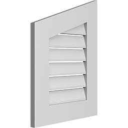 Ekena Millwork - GVPPL01 - TrueCraft Half Peaked Top Left Surface Mount PVC Gable Vent Standard Frame