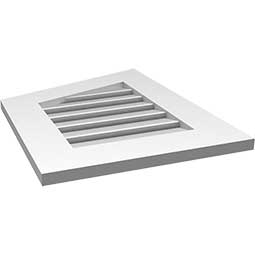 Ekena Millwork - GVPPL01 - TrueCraft Half Peaked Top Left Surface Mount PVC Gable Vent Standard Frame