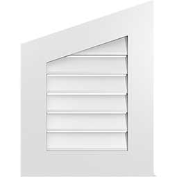Ekena Millwork - GVPPL01 - TrueCraft Half Peaked Top Left Surface Mount PVC Gable Vent Standard Frame