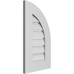 Ekena Millwork - GVPQR01 - TrueCraft Quarter Round Top Right Surface Mount PVC Gable Vent Standard Frame