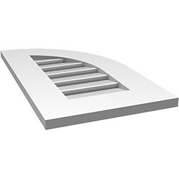 Ekena Millwork - GVPQR01 - TrueCraft Quarter Round Top Right Surface Mount PVC Gable Vent Standard Frame