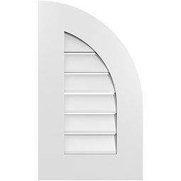 Ekena Millwork - GVPQR01 - TrueCraft Quarter Round Top Right Surface Mount PVC Gable Vent Standard Frame