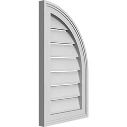 Ekena Millwork - GVPQR02 - TrueCraft Quarter Round Top Right Surface Mount PVC Gable Vent Brickmould Frame