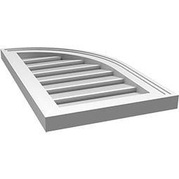 Ekena Millwork - GVPQR03 - TrueCraft Quarter Round Top Right Surface Mount PVC Gable Vent Brickmould Sill Frame