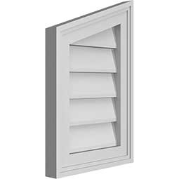 Ekena Millwork - GVPPL02 - TrueCraft Half Peaked Top Left Surface Mount PVC Gable Vent Brickmould Frame