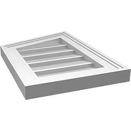 Ekena Millwork - GVPPL02 - TrueCraft Half Peaked Top Left Surface Mount PVC Gable Vent Brickmould Frame