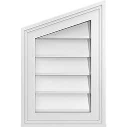 Ekena Millwork - GVPPL02 - TrueCraft Half Peaked Top Left Surface Mount PVC Gable Vent Brickmould Frame