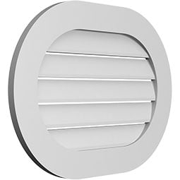 Ekena Millwork - GVPRE01 - TrueCraft Horizontal Round Ended Surface Mount PVC Gable Vent Standard Frame