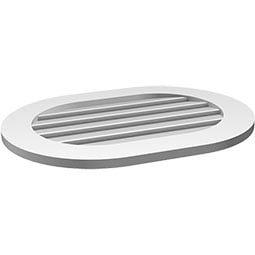 Ekena Millwork - GVPRE01 - TrueCraft Horizontal Round Ended Surface Mount PVC Gable Vent Standard Frame