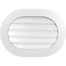 Ekena Millwork - GVPRE01 - TrueCraft Horizontal Round Ended Surface Mount PVC Gable Vent Standard Frame