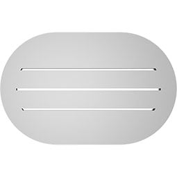 Ekena Millwork - GVPRE02 - TrueCraft Horizontal Round Ended Surface Mount PVC Gable Vent Brickmould Frame