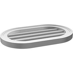 Ekena Millwork - GVPRE02 - TrueCraft Horizontal Round Ended Surface Mount PVC Gable Vent Brickmould Frame