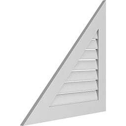 Ekena Millwork - GVPRL01 - TrueCraft Right Triangle Left Side Surface Mount PVC Gable Vent Standard Frame