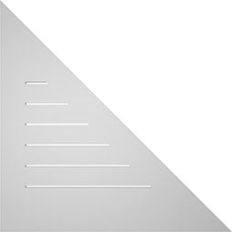 Ekena Millwork - GVPRL01 - TrueCraft Right Triangle Left Side Surface Mount PVC Gable Vent Standard Frame