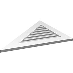 Ekena Millwork - GVPRL01 - TrueCraft Right Triangle Left Side Surface Mount PVC Gable Vent Standard Frame