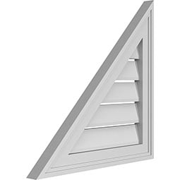 Ekena Millwork - GVPRL02 - TrueCraft Right Triangle Left Side Surface Mount PVC Gable Vent Brickmould Frame