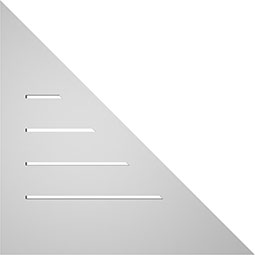 Ekena Millwork - GVPRL02 - TrueCraft Right Triangle Left Side Surface Mount PVC Gable Vent Brickmould Frame