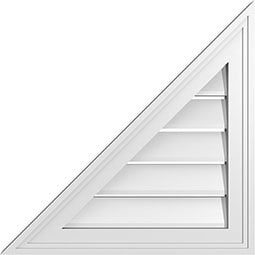 Ekena Millwork - GVPRL02 - TrueCraft Right Triangle Left Side Surface Mount PVC Gable Vent Brickmould Frame