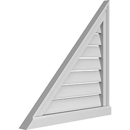 Ekena Millwork - GVPRL03 - TrueCraft Right Triangle Left Side Surface Mount PVC Gable Vent Brickmould Sill Frame