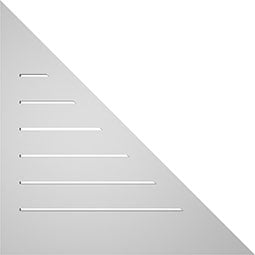 Ekena Millwork - GVPRL03 - TrueCraft Right Triangle Left Side Surface Mount PVC Gable Vent Brickmould Sill Frame