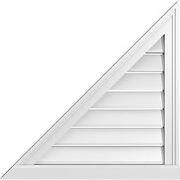 Ekena Millwork - GVPRL03 - TrueCraft Right Triangle Left Side Surface Mount PVC Gable Vent Brickmould Sill Frame