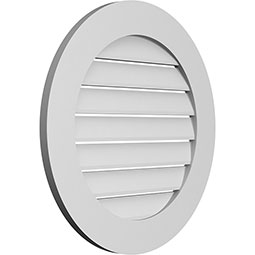 Ekena Millwork - GVPRO01 - TrueCraft Round Surface Mount PVC Gable Vent Standard Frame