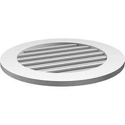 Ekena Millwork - GVPRO01 - TrueCraft Round Surface Mount PVC Gable Vent Standard Frame
