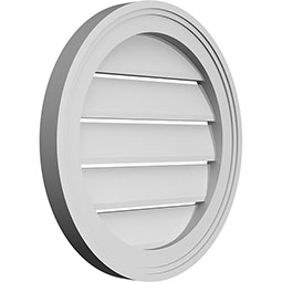Ekena Millwork - GVPRO02 - TrueCraft Round Surface Mount PVC Gable Vent Brickmould Frame