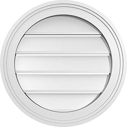 Ekena Millwork - GVPRO02 - TrueCraft Round Surface Mount PVC Gable Vent Brickmould Frame