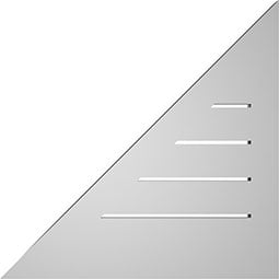 Ekena Millwork - GVPRR02 - TrueCraft Right Triangle Right Side Surface Mount PVC Gable Vent Brickmould Frame