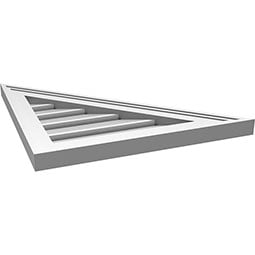 Ekena Millwork - GVPRR02 - TrueCraft Right Triangle Right Side Surface Mount PVC Gable Vent Brickmould Frame