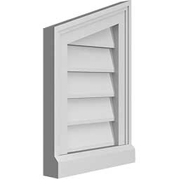 Ekena Millwork - GVPPL03 - TrueCraft Half Peaked Top Left Surface Mount PVC Gable Vent Brickmould Sill Frame