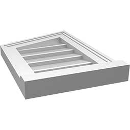Ekena Millwork - GVPPL03 - TrueCraft Half Peaked Top Left Surface Mount PVC Gable Vent Brickmould Sill Frame