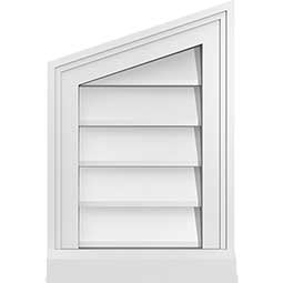 Ekena Millwork - GVPPL03 - TrueCraft Half Peaked Top Left Surface Mount PVC Gable Vent Brickmould Sill Frame