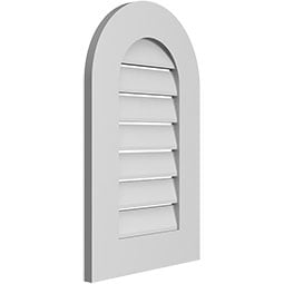Ekena Millwork - GVPRT01 - TrueCraft Round Top Surface Mount PVC Gable Vent Standard Frame