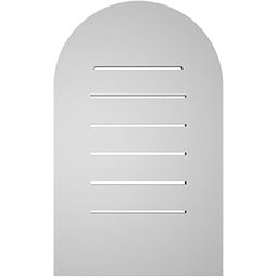 Ekena Millwork - GVPRT01 - TrueCraft Round Top Surface Mount PVC Gable Vent Standard Frame