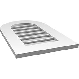 Ekena Millwork - GVPRT01 - TrueCraft Round Top Surface Mount PVC Gable Vent Standard Frame